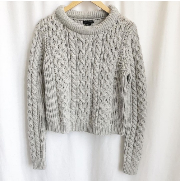 Club Monaco grey cable knit sweater - Picture 2 of 6